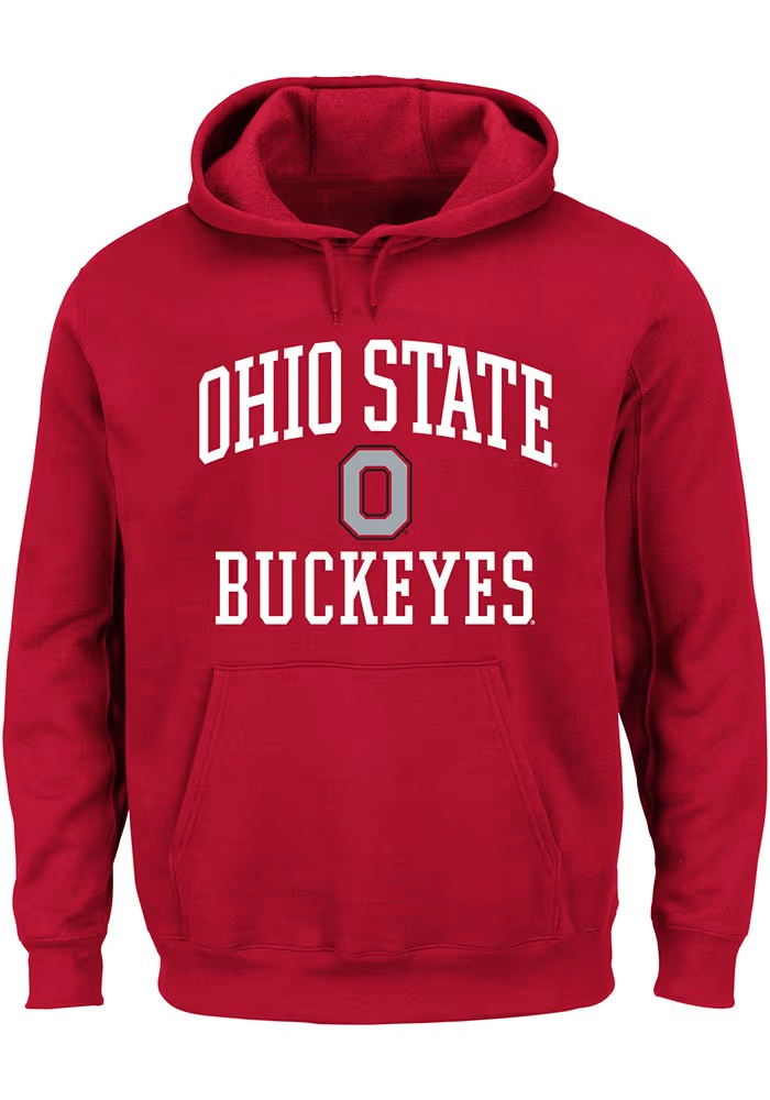 Mens Red Ohio State Buckeyes Team Fleece Big and Tall Hooded Sweatshirt