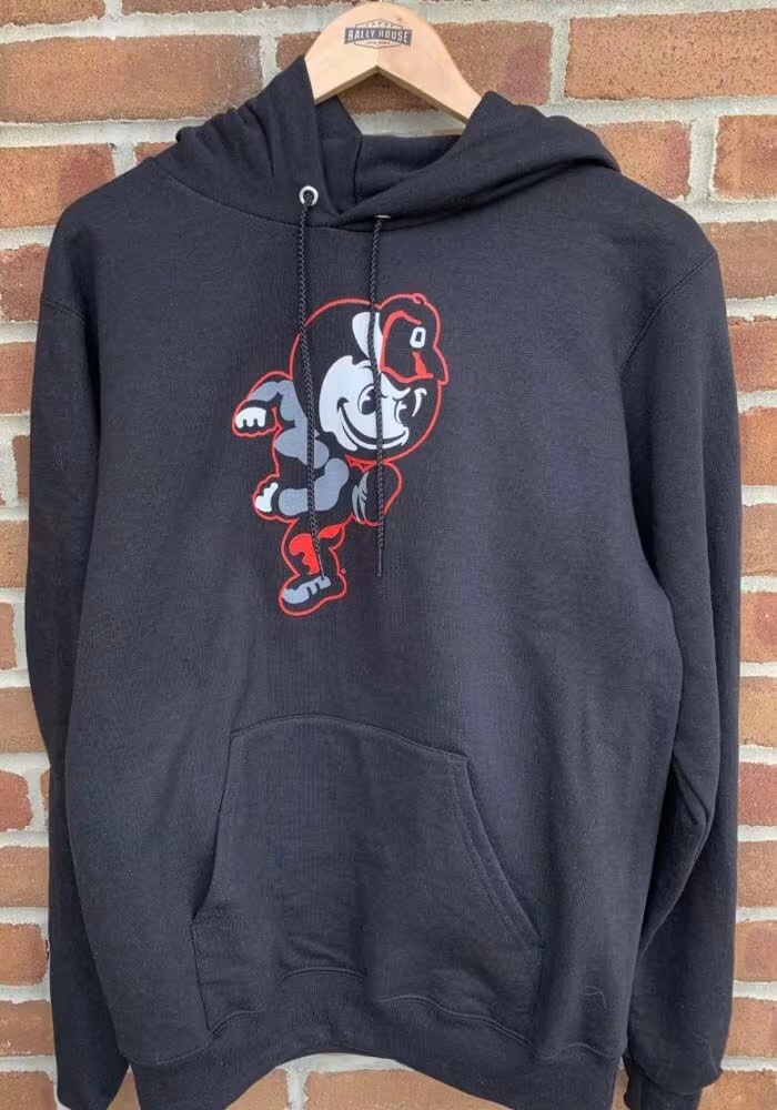 Mens Ohio State Buckeyes Black Champion Powerblend Version Hooded Sweatshirt