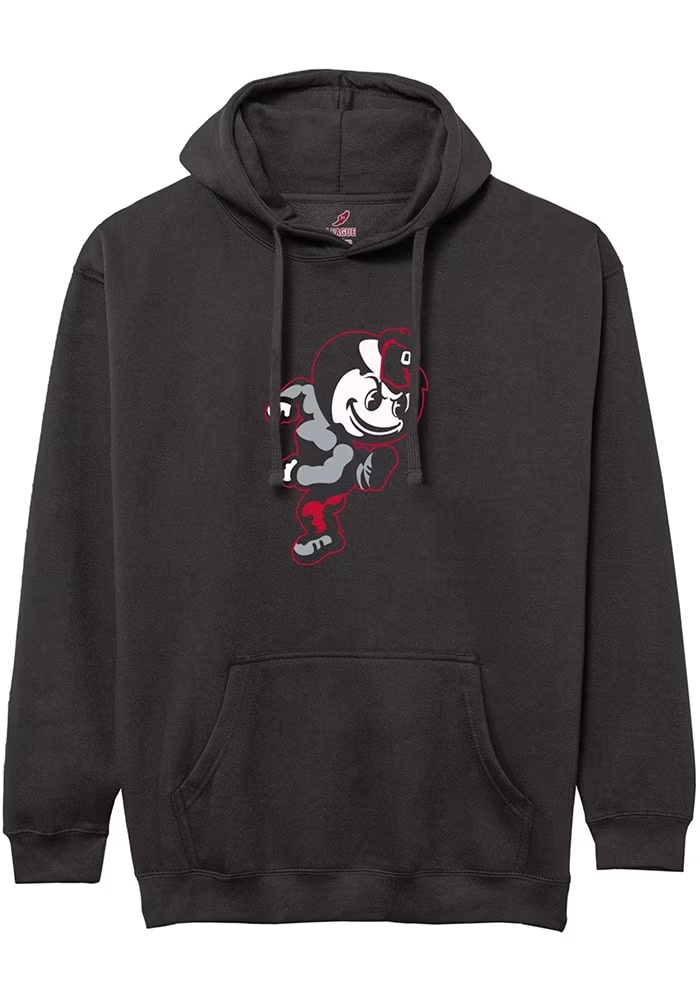 Mens Black Ohio State Buckeyes Brutus Hooded Sweatshirt