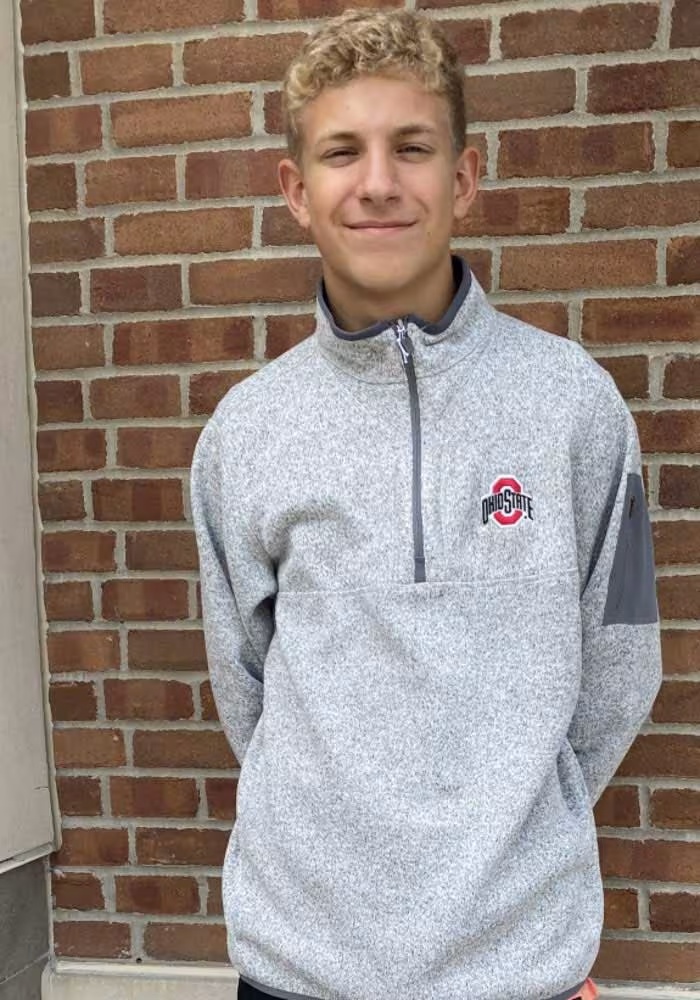 Mens Ohio State Buckeyes Grey Antigua Fortune Qtr Zip Pullover
