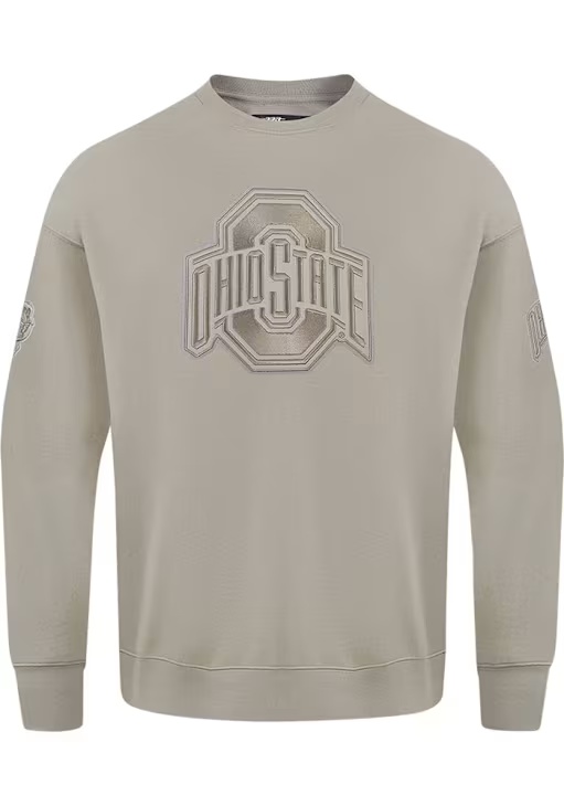 Mens Ohio State Buckeyes Brown Pro Standard Neutral Crew Sweatshirt