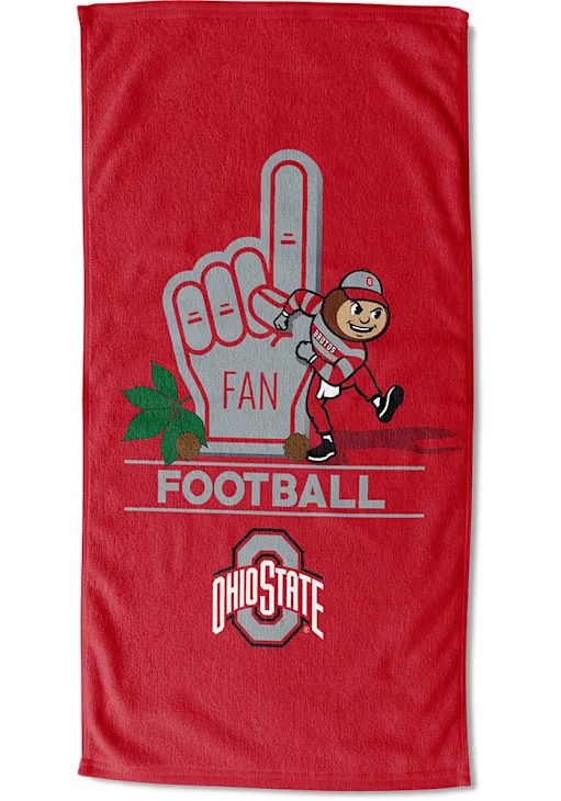 Red Ohio State Buckeyes Number 1 Fan Beach Towel
