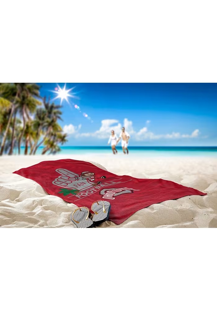 Red Ohio State Buckeyes Number 1 Fan Beach Towel