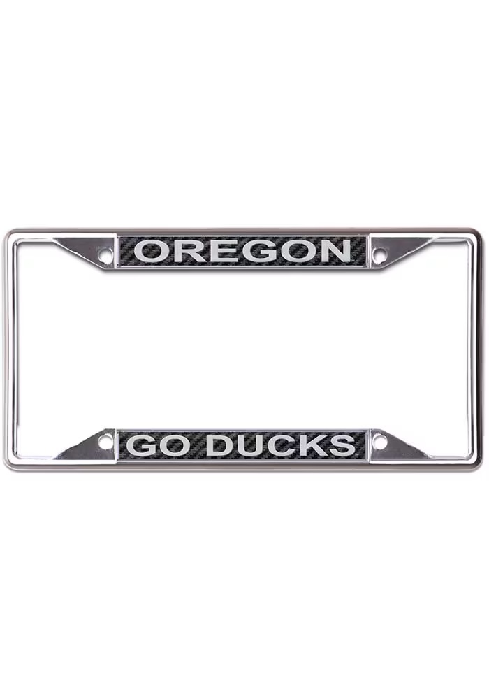 Oregon Ducks Black  Carbon Printed Metal License Frame