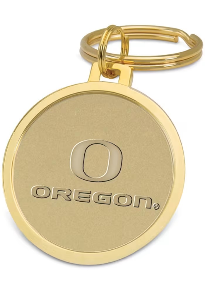 Gold Oregon Ducks Gold Medallion Keychain