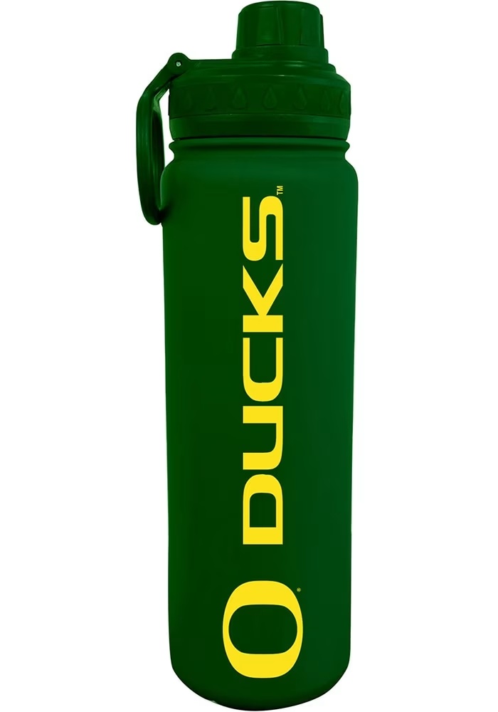 Green Oregon Ducks 24oz Stainless Steel Water Bottle