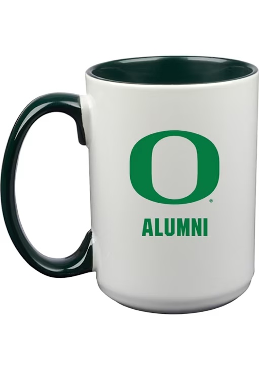White Oregon Ducks Alumni 15oz Ceramic Mug