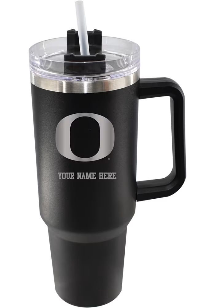 Black Oregon Ducks Personalized 46oz Colossal Stainless Steel Tumbler