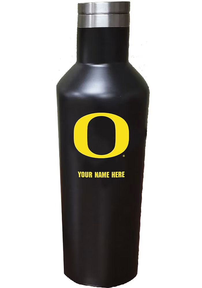 Black Oregon Ducks Personalized 17oz Water Bottle