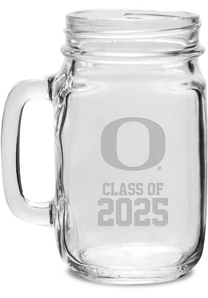 White Oregon Ducks Class of 2025 Jar Stein
