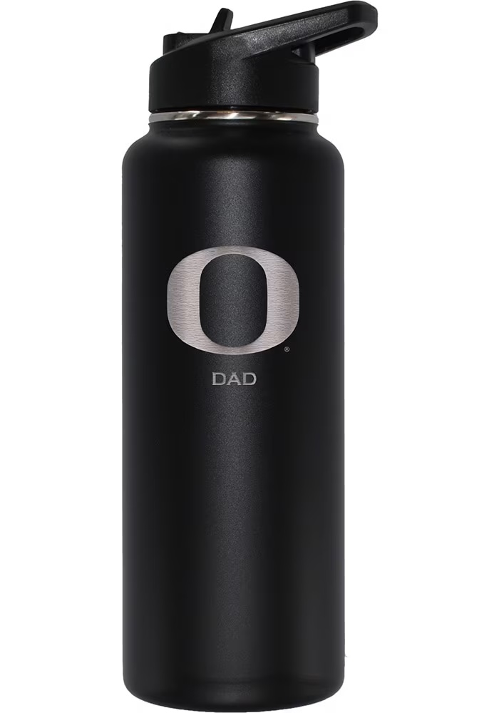 Black Oregon Ducks Dad 34oz Stainless Steel Bottle