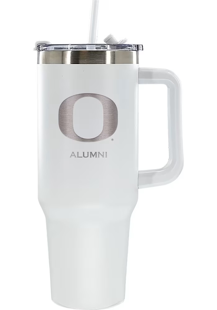 White Oregon Ducks Alumni 40oz Stainless Steel Tumbler