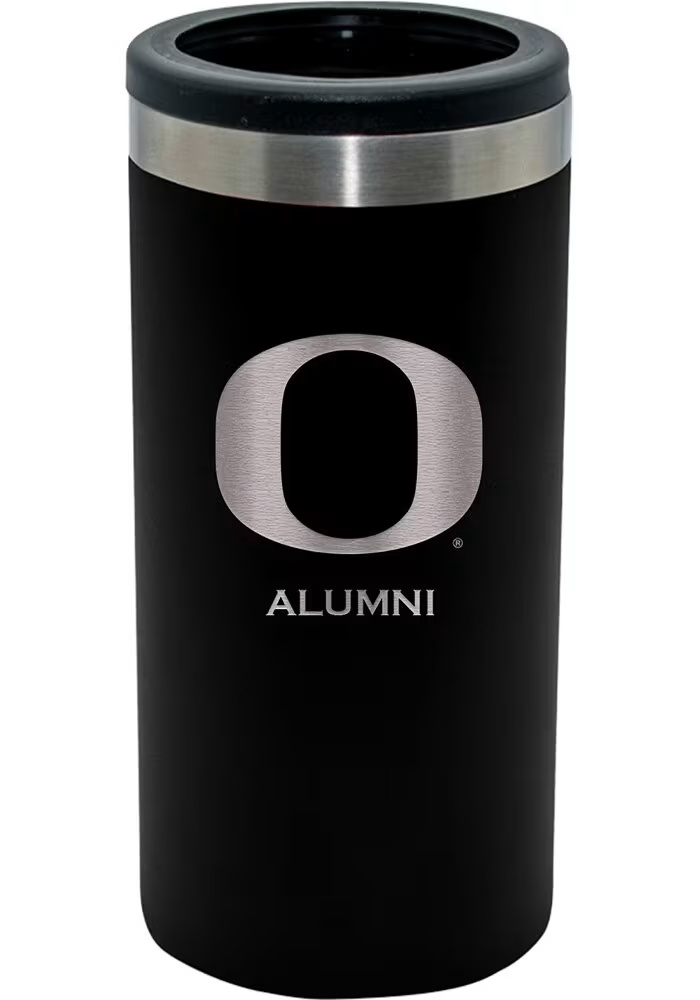 Black Oregon Ducks Alumni 12oz Slim Stainless Steel Coolie