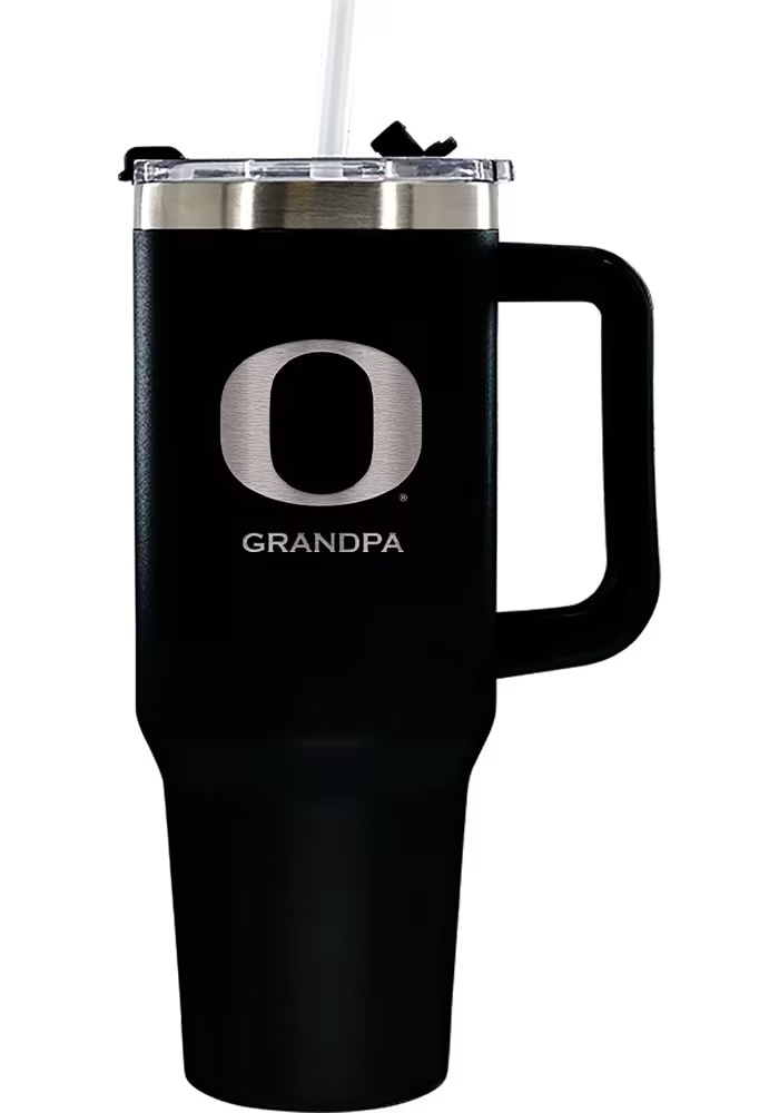 Black Oregon Ducks Grandpa 40oz Stainless Steel Tumbler