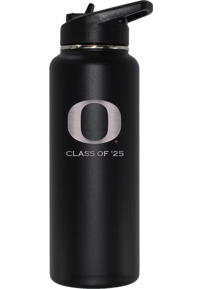 Black Oregon Ducks Class of 2025 34oz Stainless Steel Bottle