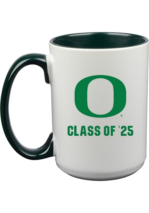 White Oregon Ducks Class of 2025 15oz Ceramic Mug