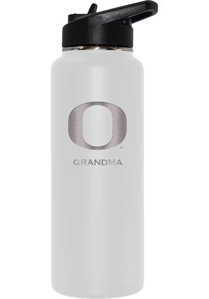 White Oregon Ducks Grandma 34oz Stainless Steel Bottle