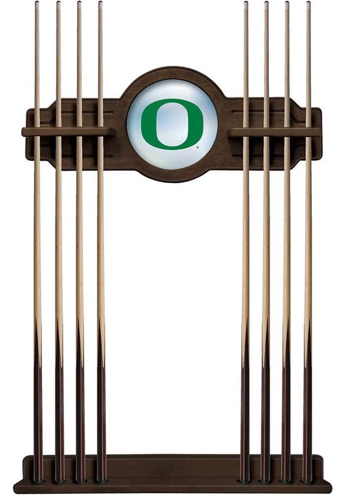 Brown Oregon Ducks Solid Wood Cue Rack Pool Table