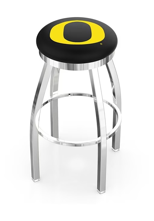 Silver Oregon Ducks Chrome Pub Stool