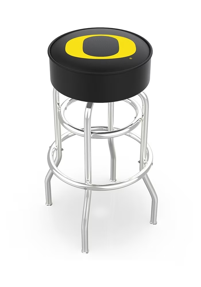 Silver Oregon Ducks Double-Ring Swivel Pub Stool
