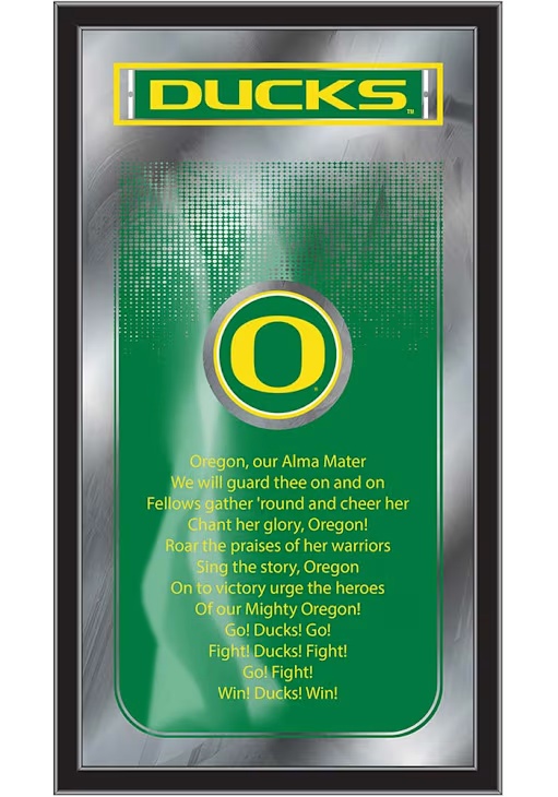 Black Oregon Ducks Fight Song Hanging Back Bar Mirror