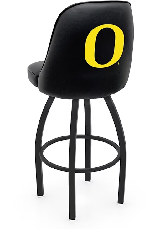 Black Oregon Ducks Padded Swivel Pub Stool