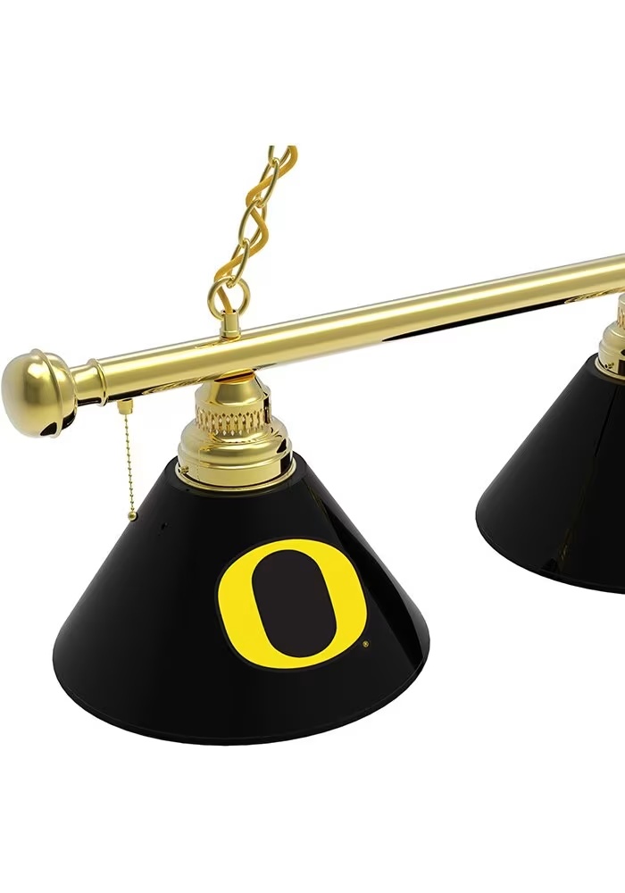 Gold Oregon Ducks 3 Shade Billiard Lamp