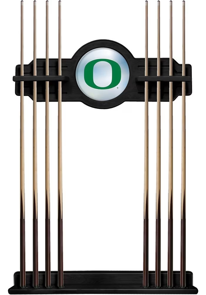 Black Oregon Ducks Solid Wood Cue Rack Pool Table