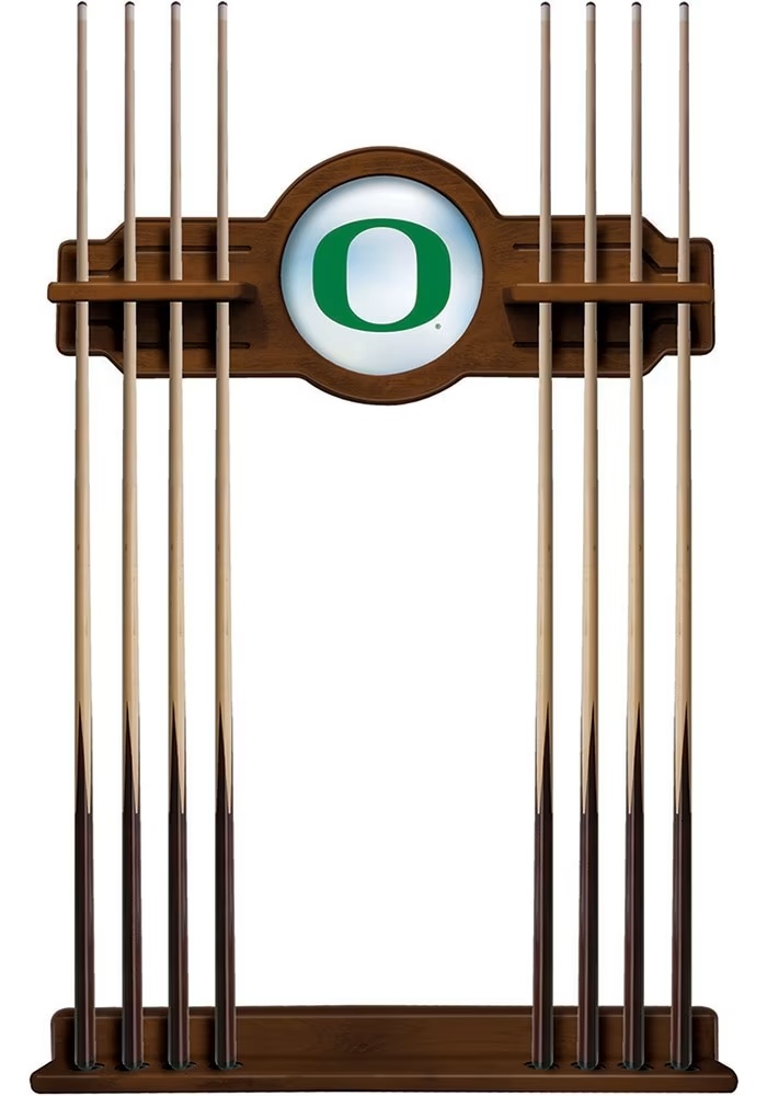 Brown Oregon Ducks Solid Wood Cue Rack Pool Table
