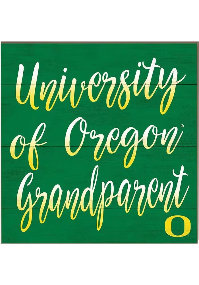 Green Oregon Ducks 10in x 10in Grandparents Sign