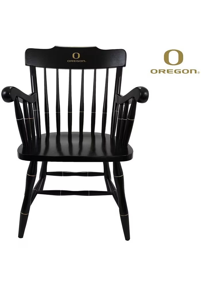 Black Oregon Ducks Office Captain Gold Logo Desk Chair