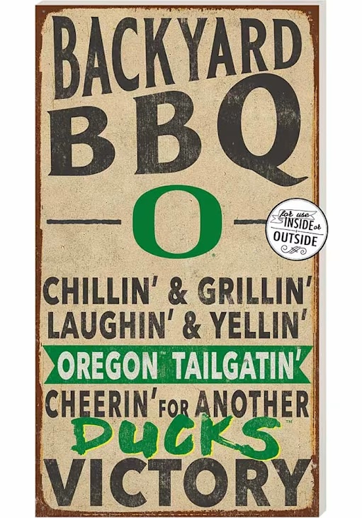 Green Oregon Ducks 11x20 Indoor Outdoor BBQ Sign