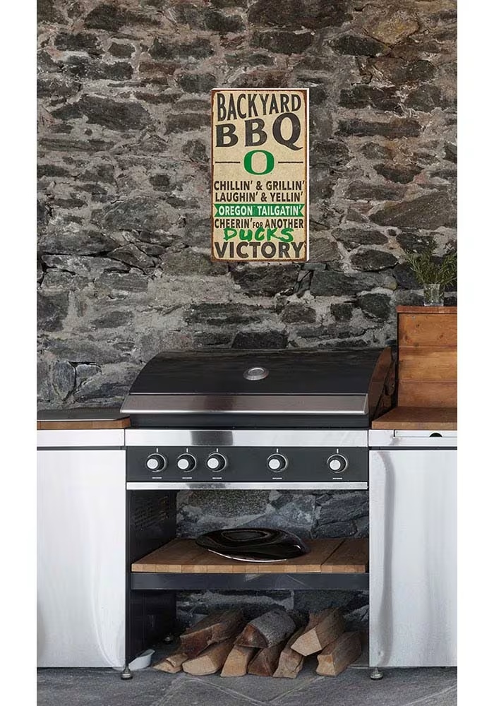 Green Oregon Ducks 11x20 Indoor Outdoor BBQ Sign