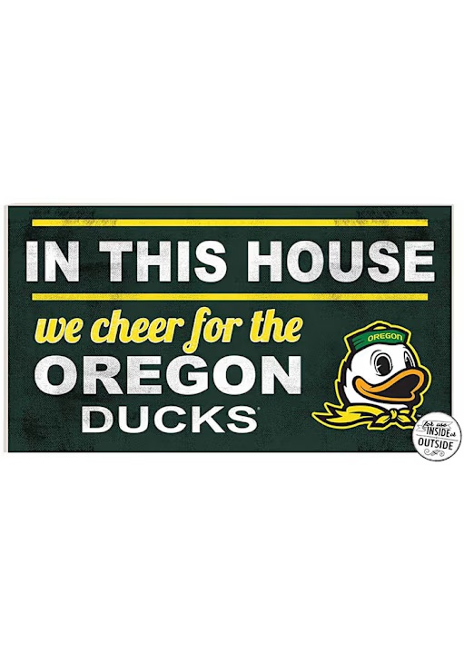 Green Oregon Ducks 20x11 Indoor Outdoor In This House Sign