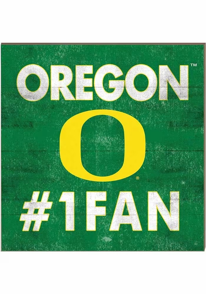 Green Oregon Ducks 10x10 #1 Fan Sign