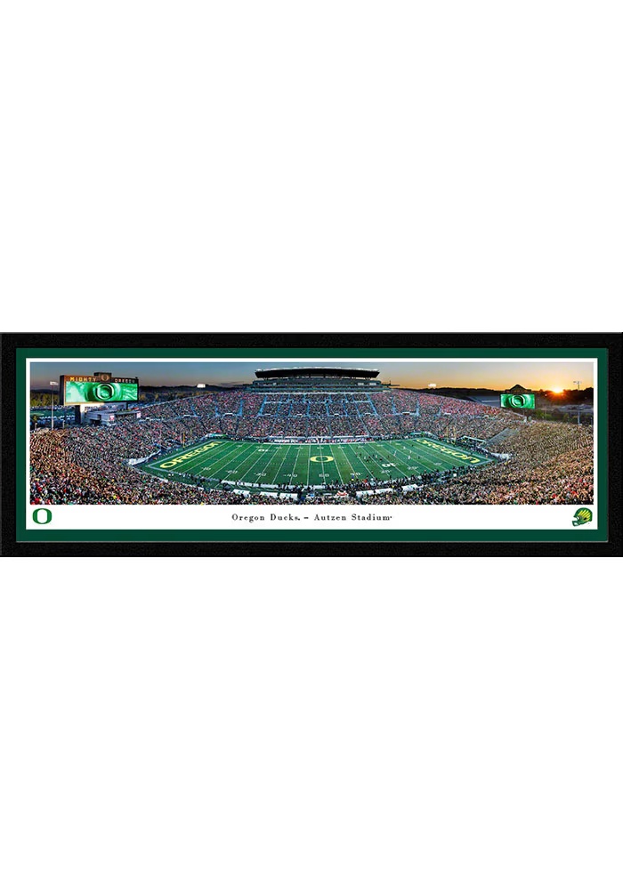 Green Oregon Ducks Sunset Select Framed Posters