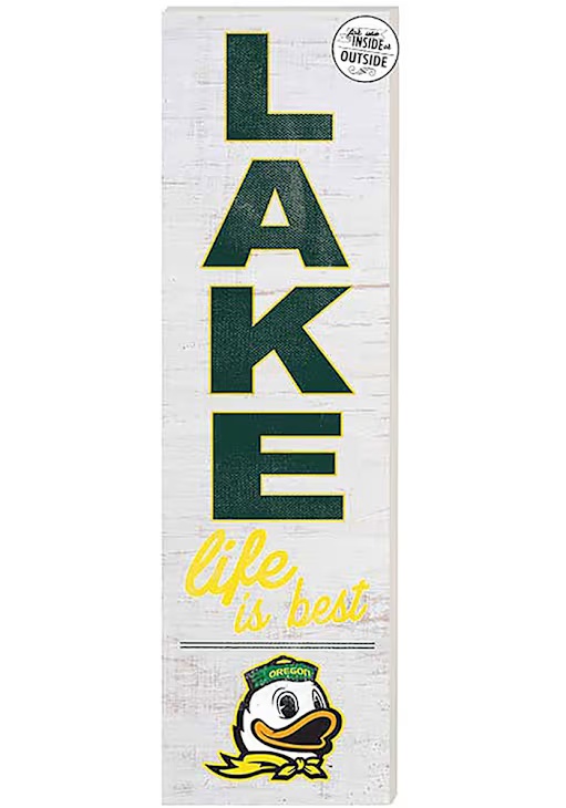 Green Oregon Ducks 35x10 Lake Life is Best Indoor Outdoor Sign