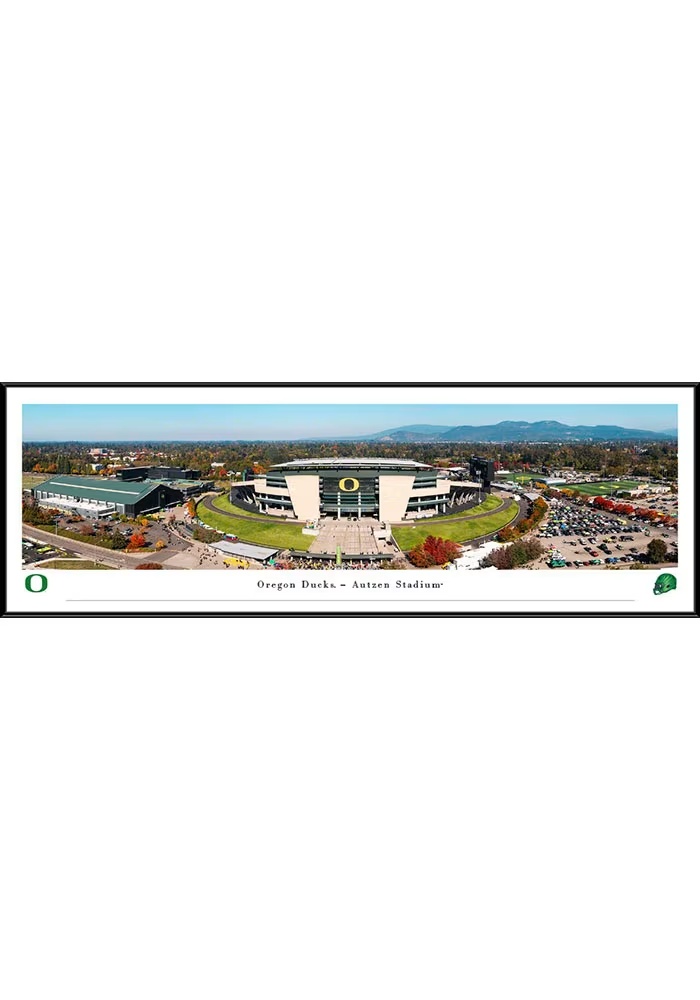 Green Oregon Ducks Autzen Stadium Standard Framed Posters