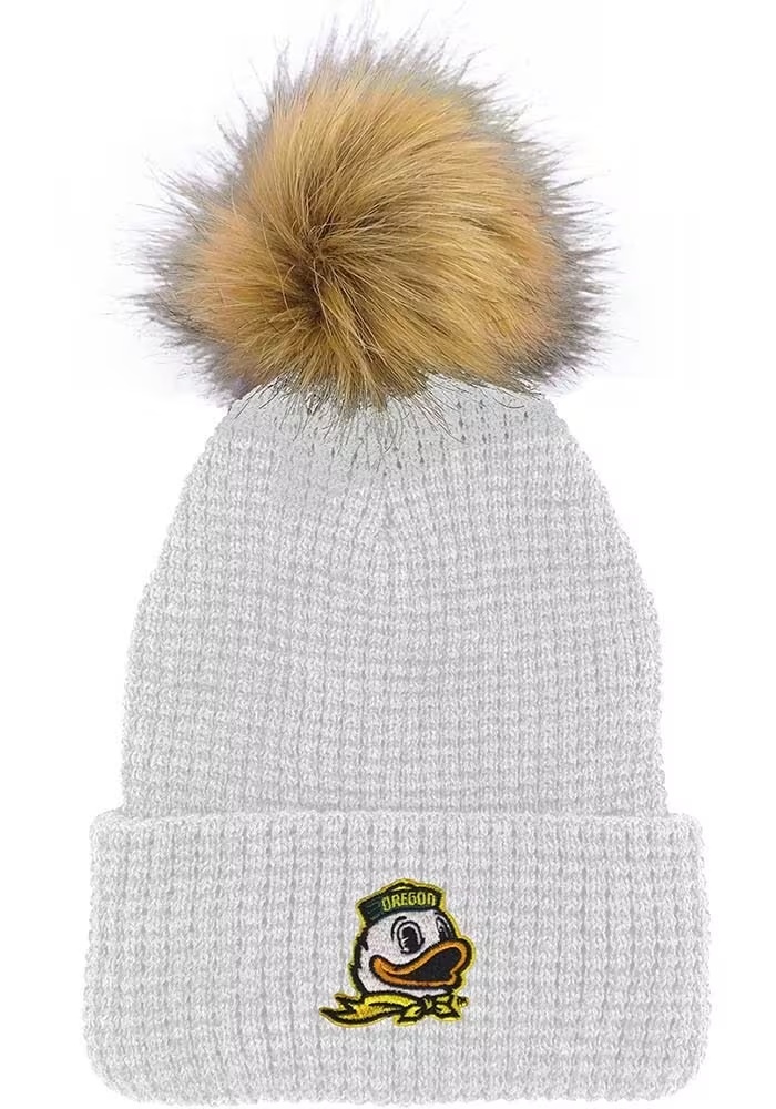 Oregon Ducks LogoFit Belgian Womens Knit Hat - White