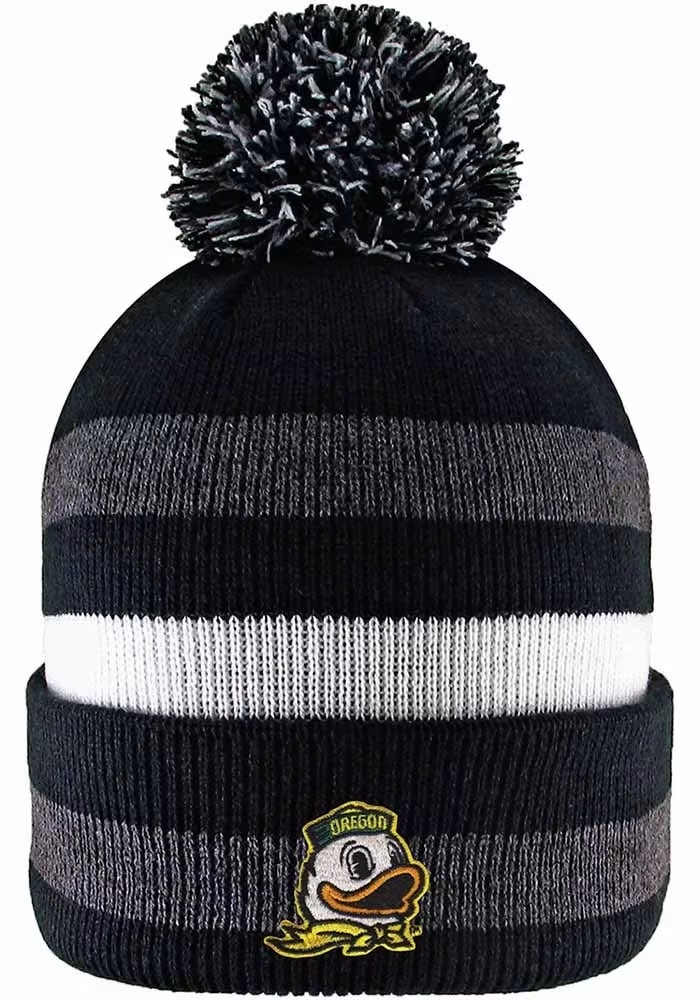 Oregon Ducks LogoFit Primetime Mens Knit Hat - Black