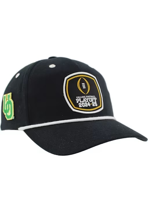 Zephyr Black Oregon Ducks 2024 NCAA COLLEGE FOOTBALL PLAYOFF MOMENTO ROPE Adjustable Hat