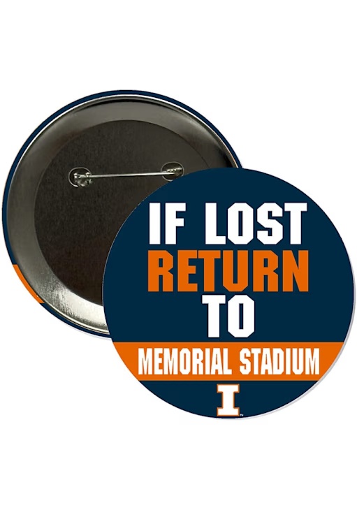Orange Illinois Fighting Illini 3" If Lost Return To Memorial Stadium ...