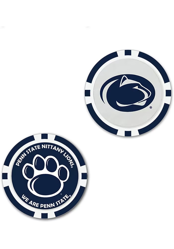 Navy Blue Penn State Nittany Lions 2-Sided Poker Chip Golf Ball Marker