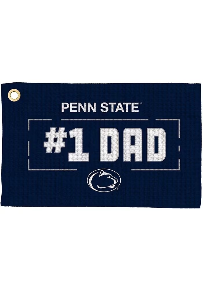 Navy Blue Penn State Nittany Lions #1 Dad Waffle Golf Towel