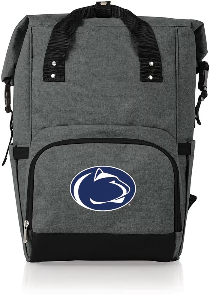 Penn State Nittany Lions Picnic Time Roll Top Cooler Backpack - Grey