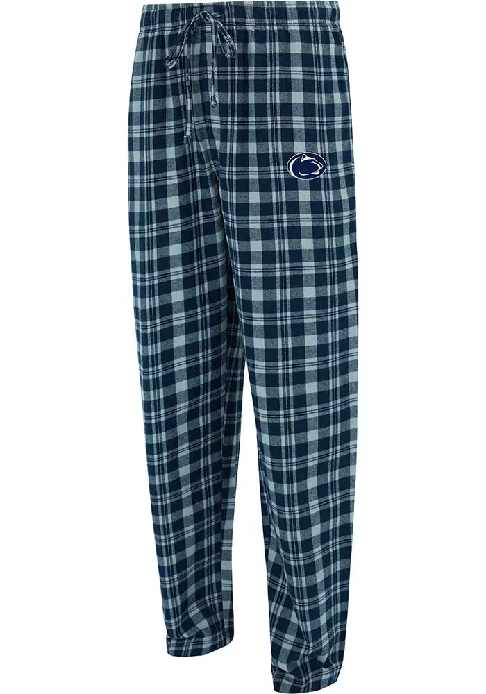 Mens Penn State Nittany Lions Navy Blue Concepts Sport Plaid Hawthorn Loungewear Sleep Pants