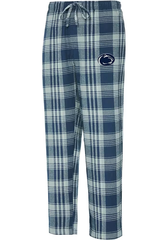 Mens Penn State Nittany Lions Navy Blue Concepts Sport Region Plaid Loungewear Sleep Pants