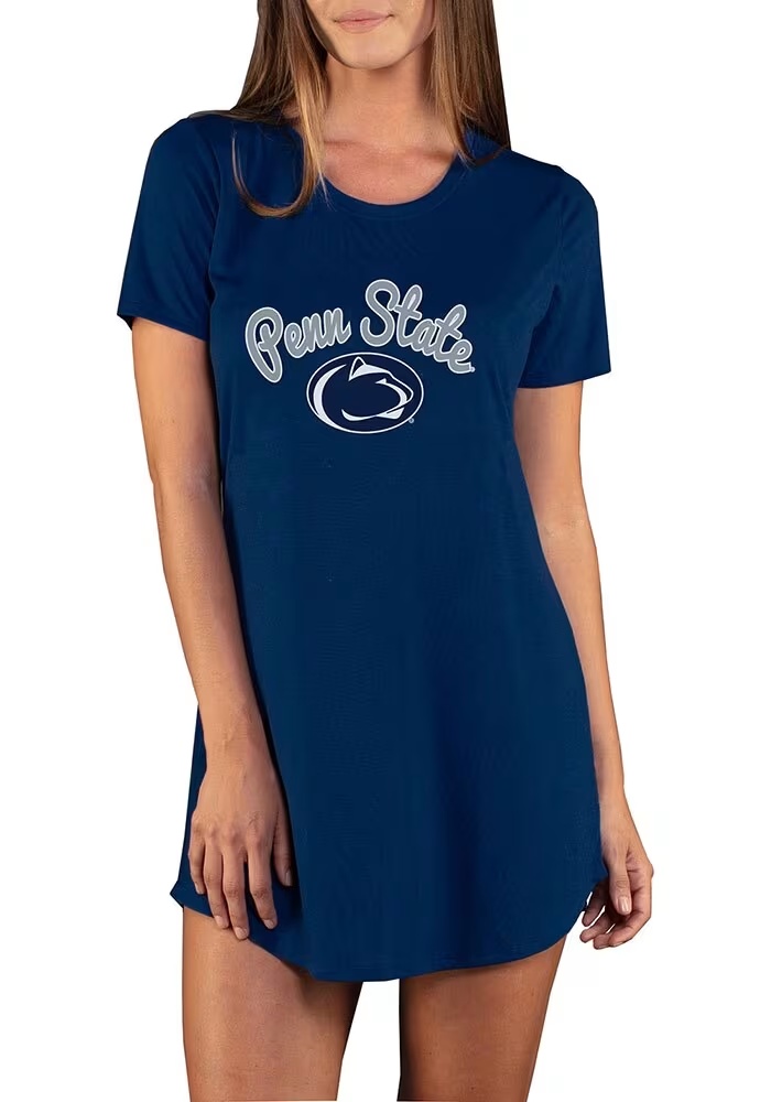 Womens Penn State Nittany Lions Navy Blue Concepts Sport Marathon Loungewear Sleep Shirt