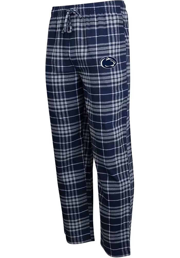 Mens Penn State Nittany Lions Navy Blue Concepts Sport Concord Plaid Loungewear Sleep Pants