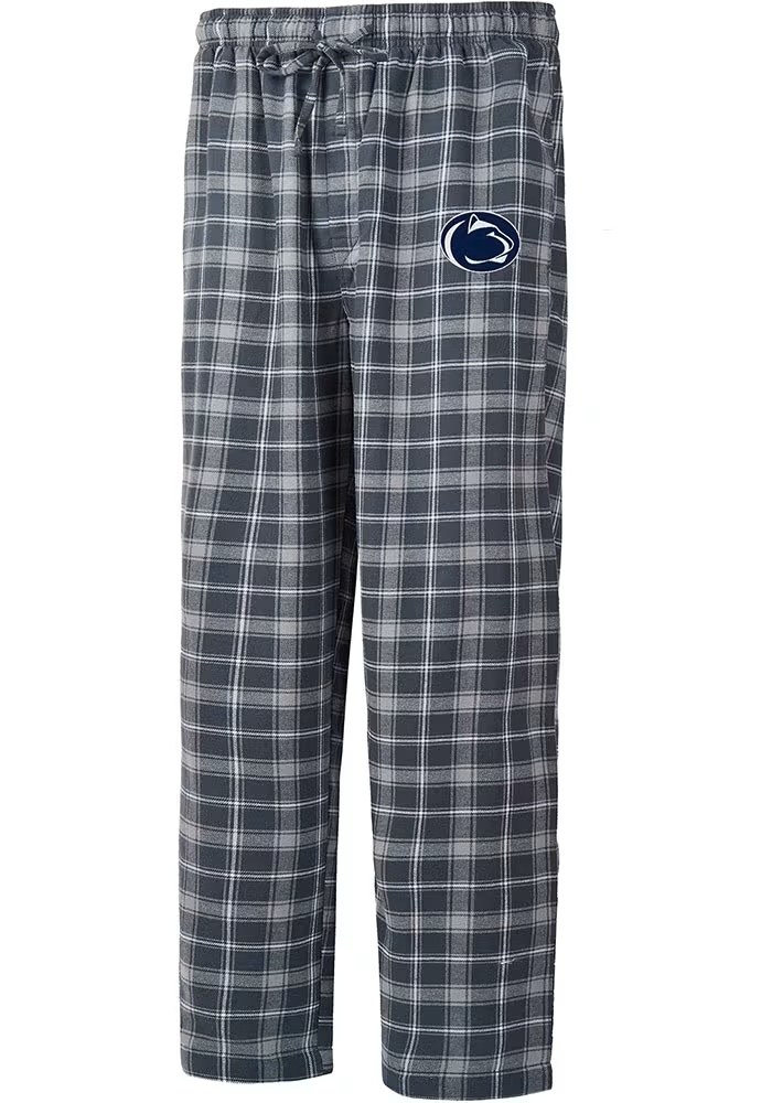 Mens Penn State Nittany Lions Charcoal Concepts Sport Ledger Plaid Design Loungewear Sleep Pants